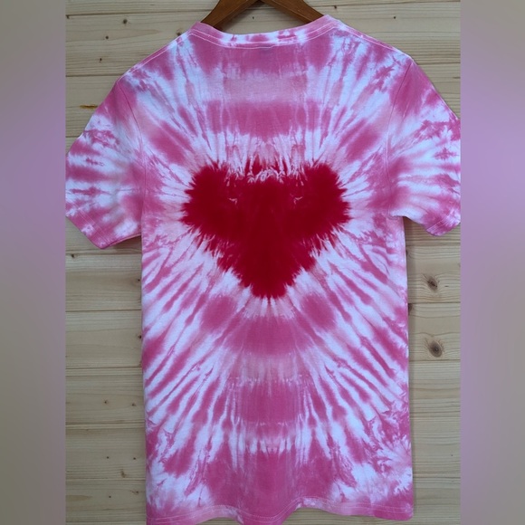 NEW GILDAN Soft Style Tie-Dye T-Shirt  Pink Red White Small Boho Festival - Picture 5 of 8